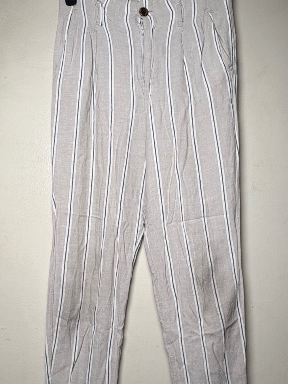 H&M Pants Striped Linen Blend EUR 36